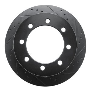 Chevrolet Silverado 3500 HD Brake Rotor (1) - Rear Right - R1 Concepts - Drilled & Slotted - Black - `20-`25
